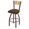 Holland Bar Stool Co 30" Swivel Counter Stool, Black Wrinkle, Nat Back, Rein Thatch Seat 83030BZNatMplB026 - alternate 1